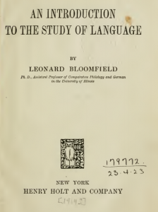 Study Of Language by Leonard Bloomfield