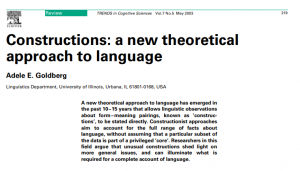 Constructions A new theoretical approach