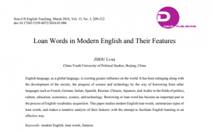 Loan Words in Modern English - Gustavo Rubino Ernesto