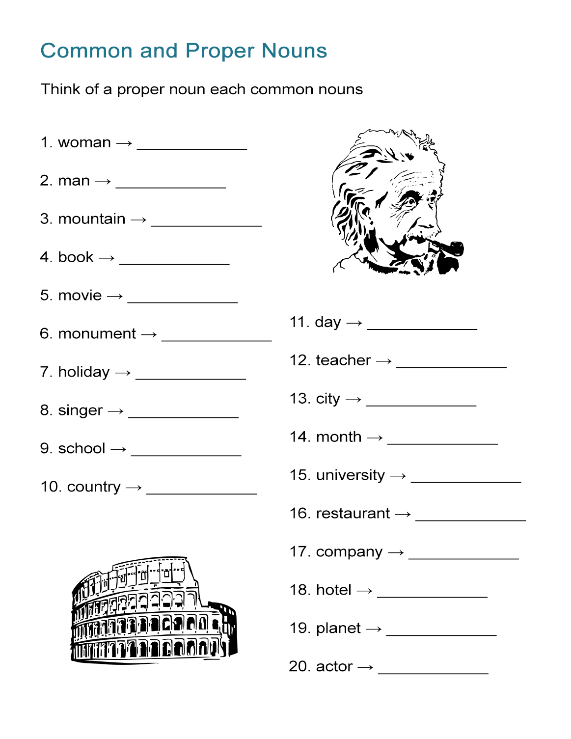 Noun Worksheets Gustavo Rubino Ernesto