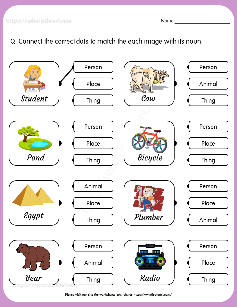 Nouns And Names Worksheet