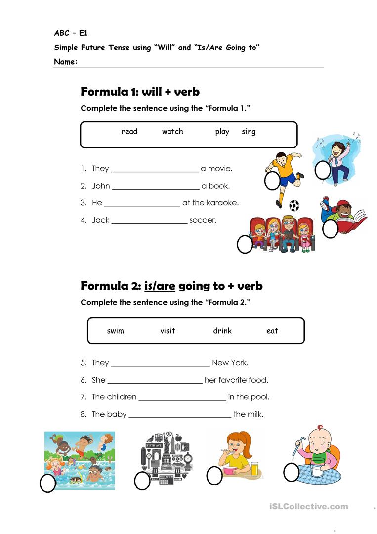 Future Tense Will And Going To Worksheet