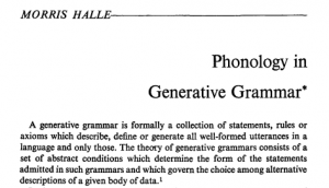 Phonology in Generative Grammar