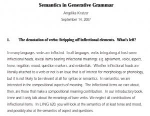 Semantics in Generative Grammar